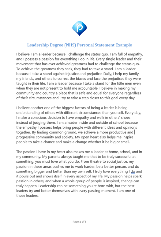 nhs leadership essay examples