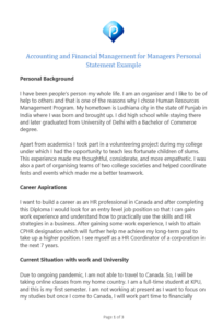 Human Resources Management Program Personal Statement Example