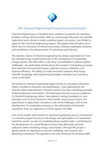 chemical engineering undergraduate personal statement